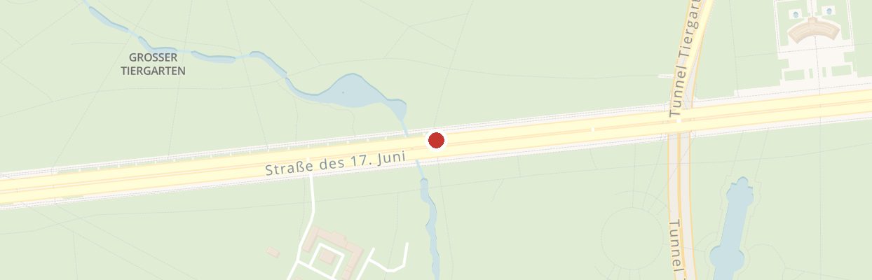 Kaart Straße des 17. Juni, Tiergarten, Berlin (tussen Brandenburger Tor en Siegessäule)